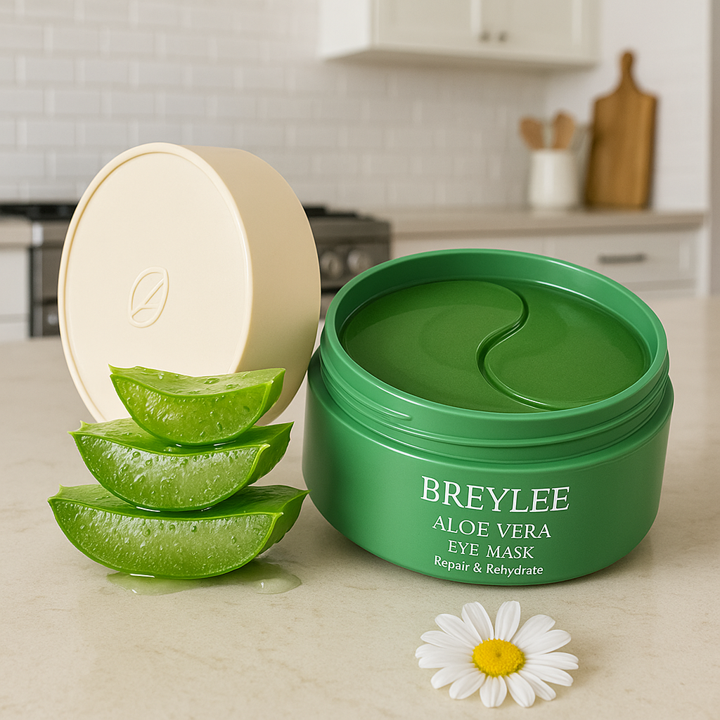 Masque Yeux Aloe Vera et Collagène - Anti-Cernes, Anti-Poches et Hydratation