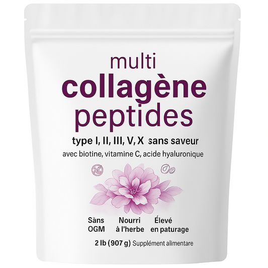 Collagène en poudre hydrolysé – Biotine, Vitamine C et Acide Hyaluronique