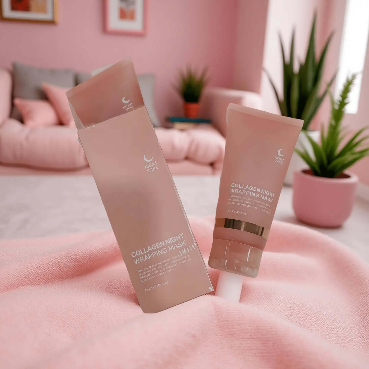 Masque de Nuit au Collagène – Hydratation Intense et Anti - Âge pour Peau Déshydratée et Mûre, Réparation et Effet Lifting - OMYSKIN